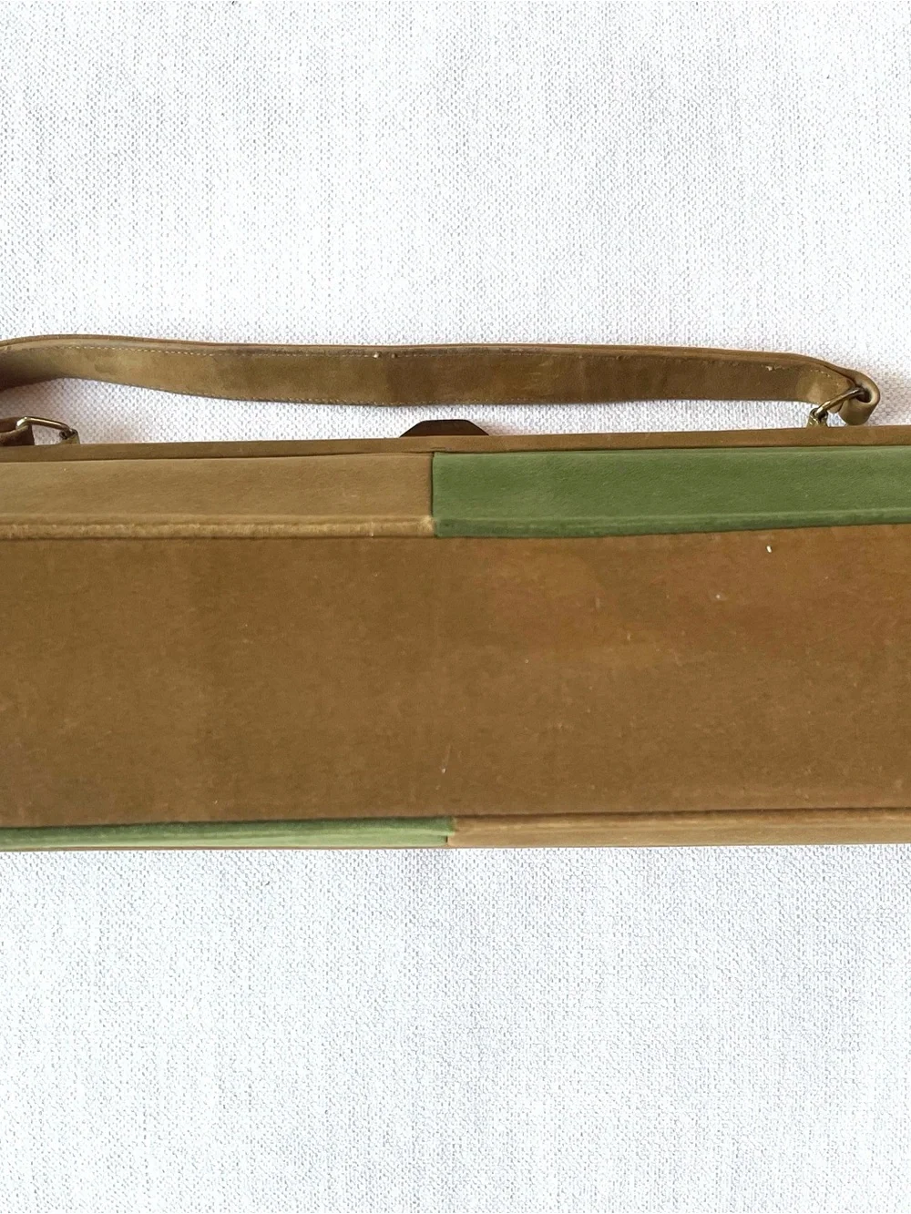 Yvette Fashions Vintage Two-Tone Olive and Moss Top-Handle Bag